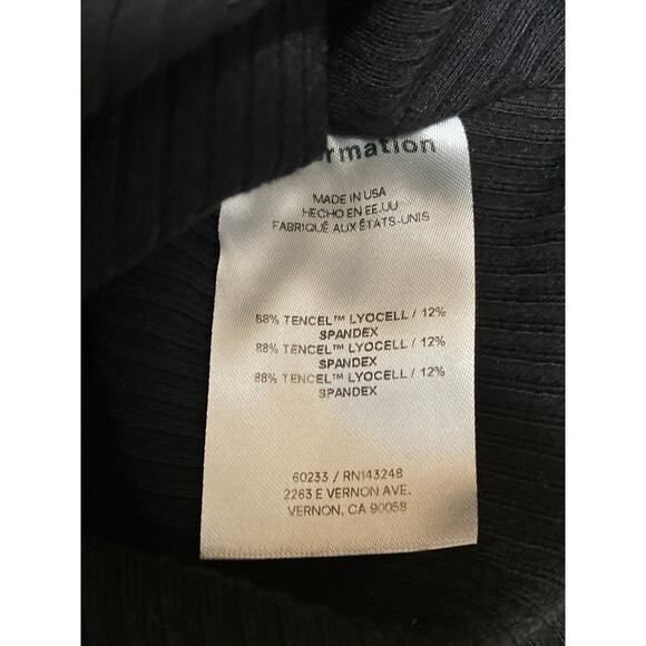 Reformation Maria Black Sleeveless Notch V Neck Ribbed Knit Crop Tank Top Size S - Picture 5 of 5